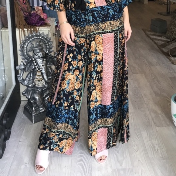 Jaase Willow Wide Leg floral print Boho Pants size XL - Picture 1 of 6